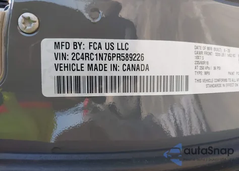 2023 Chrysler Pacifica Hybrid Pinnacle из США, поврежденный, VIN 2C4RC1N76PR589226